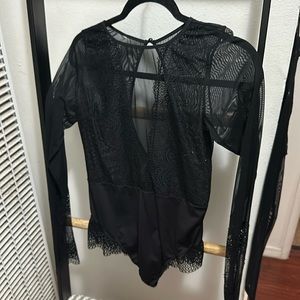 Black, lace bodysuit
